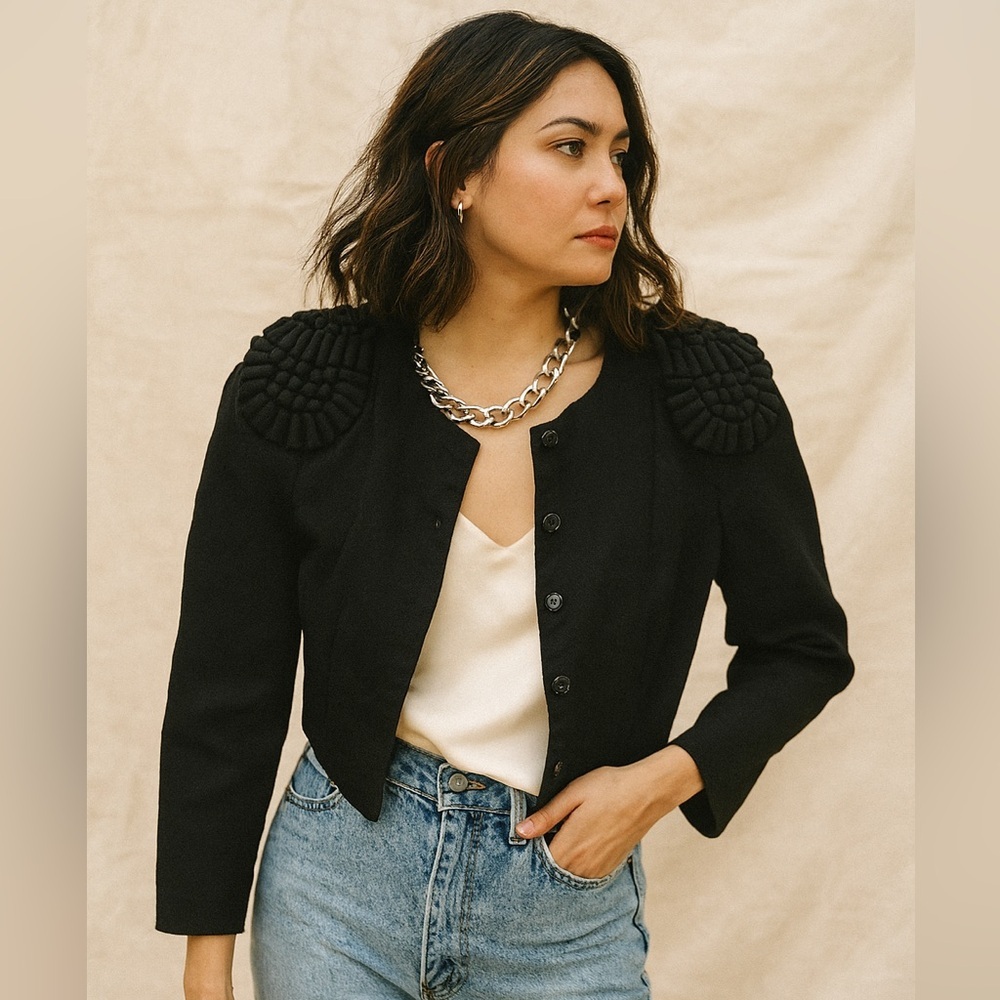 H&M Black Cropped Bolero Jacket NWT